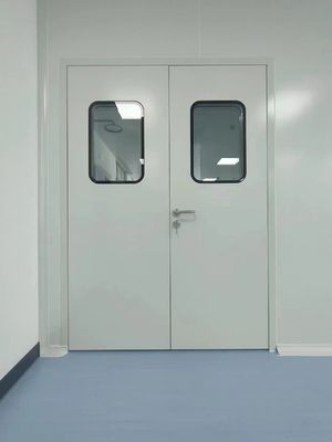 โลหะปิด Modular ห้องสะอาดประตูคู่ประตูมือ ด้านบนเรียบ